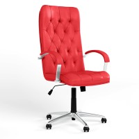 Кресло руководителя поворотное Новый Стиль CUBA STEEL CHROME TILT AL68 ECO-90 (Красный) (NWS-125519)