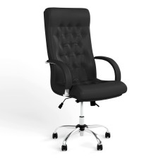 Крісло офісне поворотне Новий Стиль FIDEL STEEL CHROME TILT CHR68 P LE-A (Чорний) (NWS-125939)