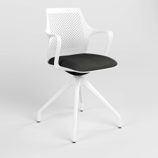 Крісло офісне поворотне Новий Стиль GEMINA WHITE SWG PL68W-4S CSE-14 (Чорний) (NWS-132518)