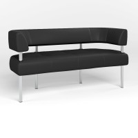 Диван офісний округлий Новий Стиль OFFICE ECO-30 (Чорний) (NWS-122870)