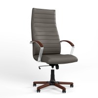 Кресло офисное поворотное Новый Стиль IRIS WOOD LB TILT EX4 ECO-70 (Серый) (NWS-126361)