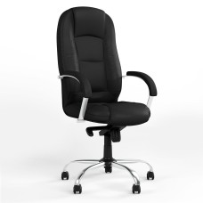 Крісло офісне поворотне Новий Стиль MODUS STEEL CHROME (COMFORT) ECO-30 (Чорний) (NWS-126481)