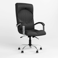 Крісло офісне поворотне Новий Стиль GERMES STEEL CHROME (COMFORT+ANYFIX) ECO-30 (Чорний) (NWS-126052)