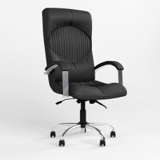 Крісло офісне поворотне Новий Стиль GERMES STEEL CHROME (COMFORT+ANYFIX) ECO-30 (Чорний) (NWS-126052)