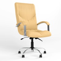 Кресло офисное поворотное Новый Стиль GERMES STEEL LB CHROME (ANYFIX+COMFORT) P ECO-01 (Бежевый) (NWS-126102)