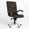 Крісло офісне поворотне Новий Стиль GERMES STEEL CHROME LB (COMFORT) P ECO-31 (Темно-коричневий) (NWS-126022)