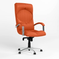 Крісло офісне поворотне Новий Стиль GERMES STEEL CHROME ECO-72 (Помаранчевий) (NWS-126072)