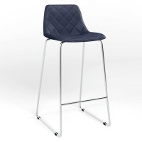 Барный стул Новый Стиль ALIYA HOKER CFS CHROME (BOX) ECO-22 (Синий) (NWS-121075)