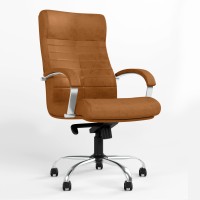 Кресло офисное поворотное Новый Стиль ORION STEEL LB CHROME (COMFORT) ECO-13 (коричневый) (NWS-126627)