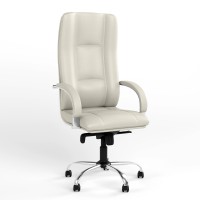Кресло офисное поворотное Новый Стиль STAR STEEL CHROME (COMFORT) ECO-50 (Белый) (NWS-126797)