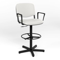 Крісло офісне поворотне ISO GTP RING BASE STOPKI PM64 V-1 (Білий) (NWS-132049)