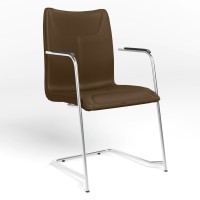 Стілець офісний Новий Стиль DESILVA ARM CHROME (BOX-4) ECO-35 (Кава) (NWS-127399)