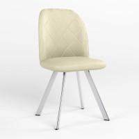 Стул обеденный Новый Стиль MILANA 4L CHROME (BOX-1) LN ECO-07 (Светло-бежевый) (NWS-128799)