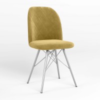 Стул обеденный Новый Стиль MILANA 4LX ALU (BOX-1) LN SORO-40 (Желто-горчичный) (NWS-128819)