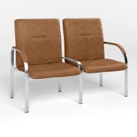 Модуль двухместный для посетителей Новый Стиль STAFF-2(S) ECO-13(Коричневый) (NWS-129369)