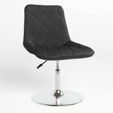 Обідній стілець Новий Стиль NICOLE 1S CHROME (BOX-1) SQR ECO-30 (Чорний) (NWS-121591)