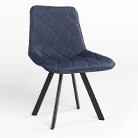 Обеденный стул Новый Стиль NICOLE 4L BLACK (BOX-1) SQR ECO-22 (Синий) (NWS-121791)