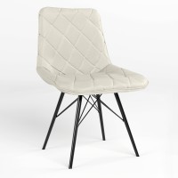 Обеденный стул Новый Стиль NICOLE 4LX BLACK (BOX-1) SQR ECO-50 (Белый) (NWS-121641)