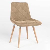 Обідній стілець Новий Стиль NICOLE WOOD ALU (BOX-1) SQR PUMA-01 (Бежевий) (NWS-121961)