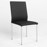 Обідній стілець Новий Стиль NIK CHROME (BOX-2) ECO-30 (Чорний) (NWS-121741)