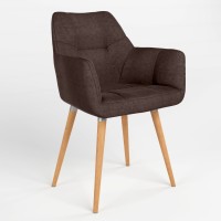 Обеденный стул Новый Стиль DASTER WOOD ALU (BOX-1) LN PL-06 (Темно-коричневый) (NWS-121224)