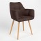 Стул на раме DASTER WOOD ALU (BOX-1) LN PL-06 (Темно-коричневый) (NWS-121224)