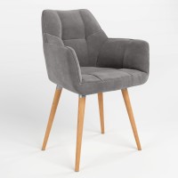 Обідній стілець Новий Стиль DASTER WOOD ALU (BOX-1) LN SORO-93 (Сірий) (NWS-121244)