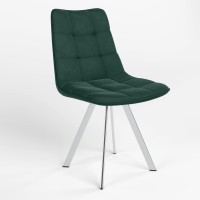 Обеденный стул Новый Стиль FORM 4L CHROME (BOX-1) SQR PUMA-08 (Изумрудно-зеленый) (NWS-121384)