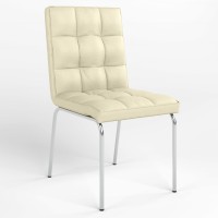 Обеденный стул Новый Стиль RALPH CHROME (BOX-2) ECO-07 (Светло-бежевый) (NWS-124674)