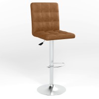 Барный стул поворотный Новый Стиль RALPH HOKER CHROME (BOX) ECO-13 (Коричневый) (NWS-124654)