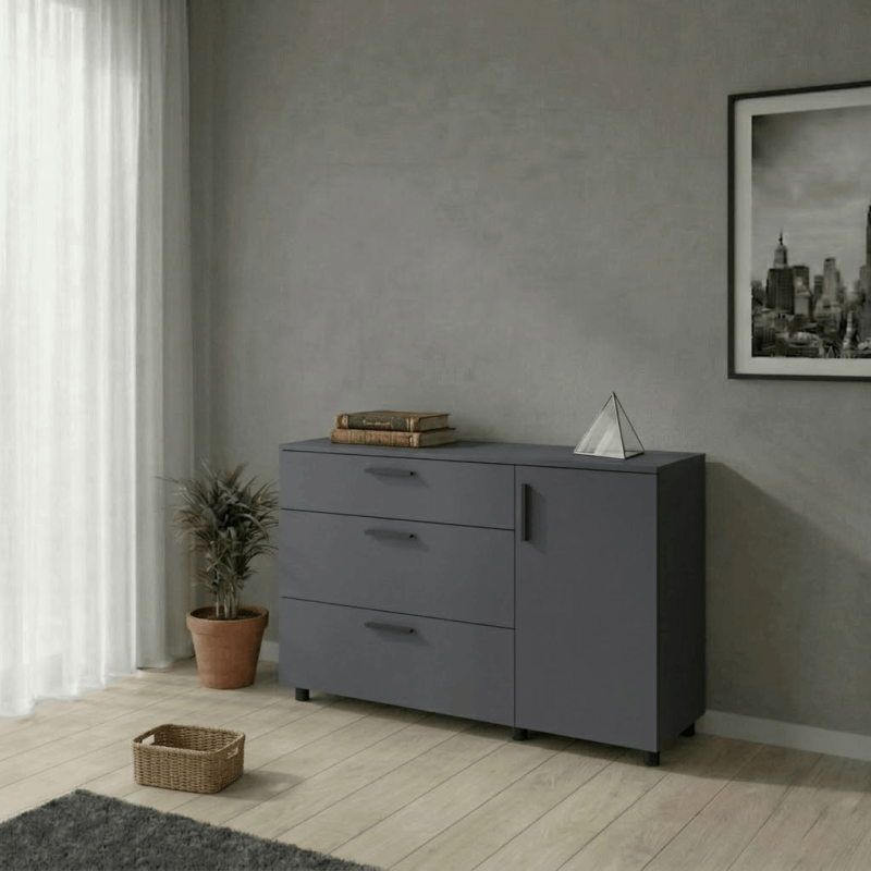Комод Doros Торн Антрацит 3Ш/1Д 135х51.6х80 (DRS-012103)