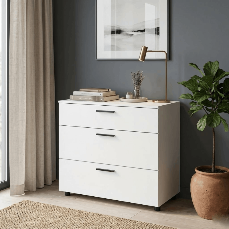 Комод Doros Торн Білий 3Ш 90х51.6х80 (DRS-012093)