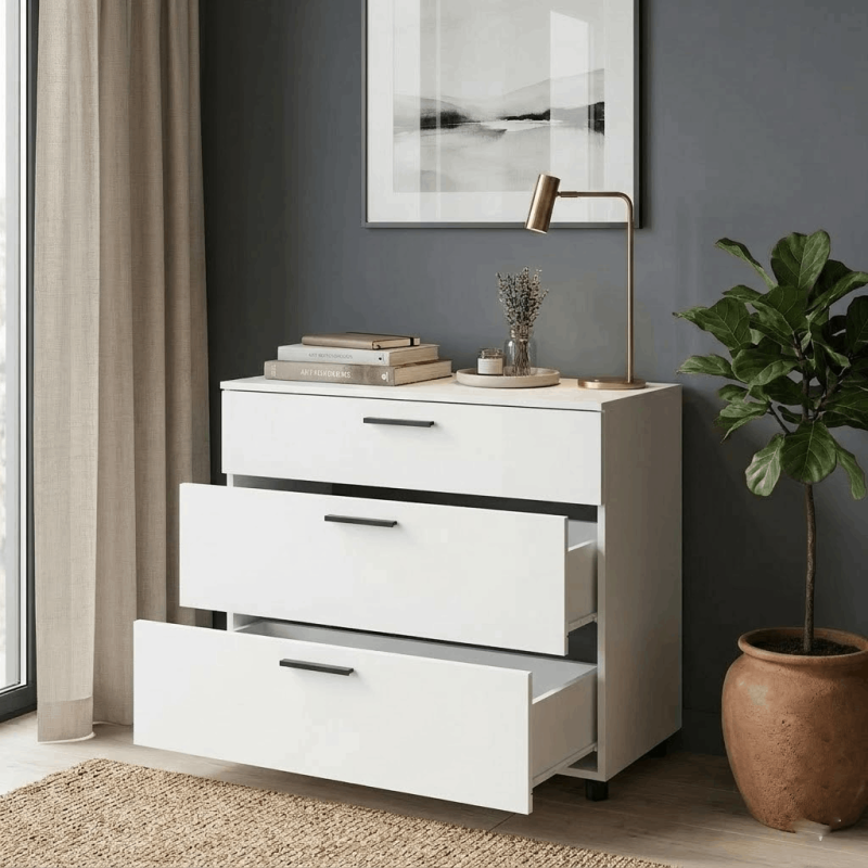 Комод Doros Торн Білий 3Ш 90х51.6х80 (DRS-012093)