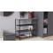 Полиця для взуттяСлайм 3 Ferrum-decor 635x630x260 Чорний метал ДСП Дуб Сан-Маріно 16 мм (FRD-106837)