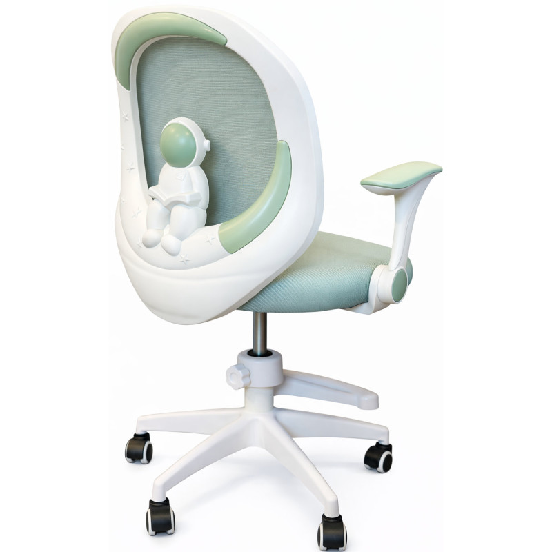 Крісло обертове дитяче з підставкою для ніг PERFECT KIDS ASTRONAUT GREEN Perfect Home Зелений (PFH-092114)