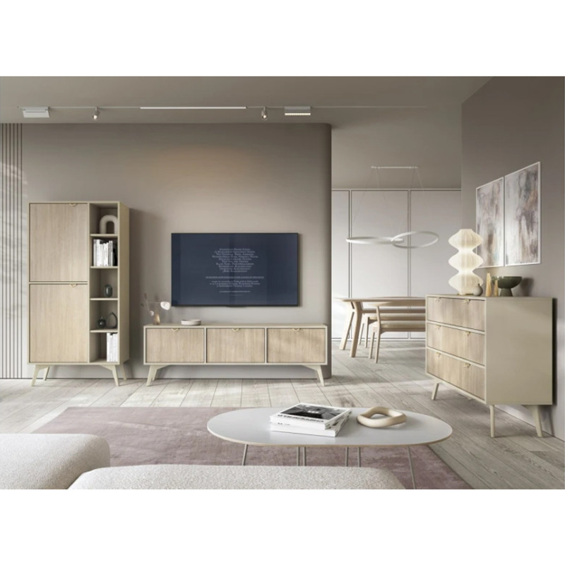 Тумба приліжкова Perfect Home Forest S54 з 1 шухлядою 53х53х38 мм Беж пісочний/ялиця сканді (PFH-091486)