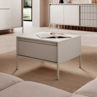 Журнальний стіл з телескопічними напрямними Perfect Home Senso 68 68х68х48,4 Бежевий (PFH-091111)