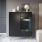 Вітрина низька у вітальню Perfect Home Harmony WT97 97х122х37 Чорний/Чорний мармур роял (PFH-091186)