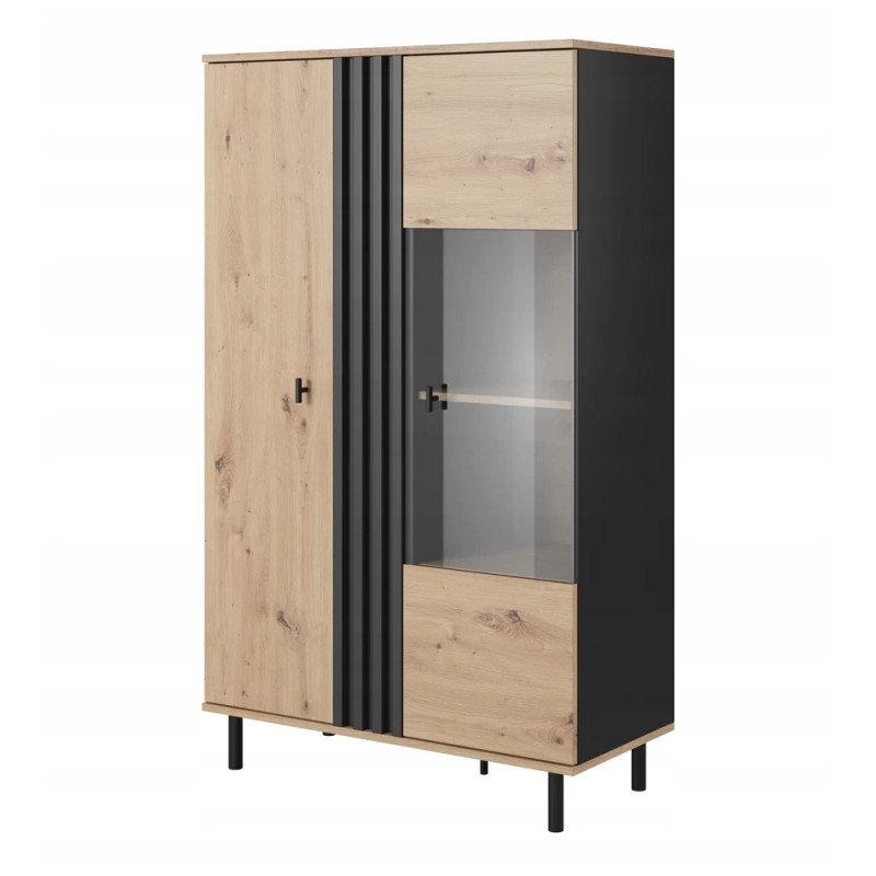 Вітрина низька у вітальню Perfect Home Kadis 2D1W/90 148,8х90,1х40 Дуб артизан/Антрацит (PFH-091168)