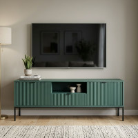 Тумба під телевізор Perfect Home Nova RTV154 154х56х39 2-дверний з 1 шухлядою і чорними ніжками Лабрадор (PFH-091499)