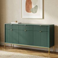 Комод Perfect Home Nova 3-дверний з 3 шухлядами і золотими ніжками KSZ154 154х83х39 см Лабрадор (PFH-091495)