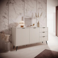 Комод з телескопічними напрямними Perfect Home Lante 2D3S/163 163,2x81,2x38 Бежевий (чорні ніжки) (PFH-091177)
