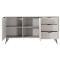 Комод з телескопічними напрямними Perfect Home Lante 2D3S/163 163,2x81,2x38 Бежевий (чорні ніжки) (PFH-091177)