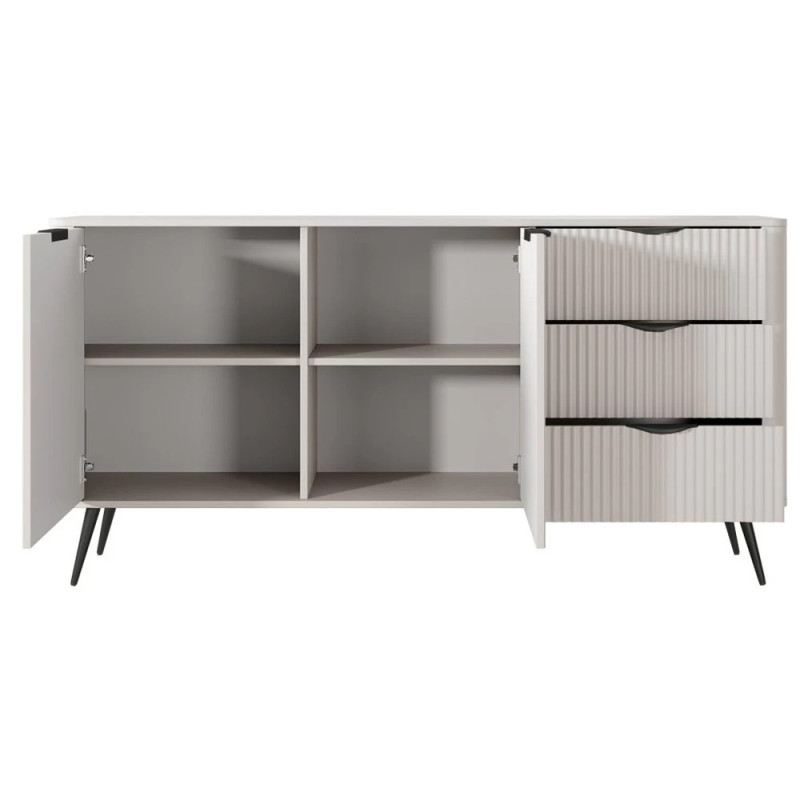 Комод з телескопічними напрямними Perfect Home Lante 2D3S/163 163,2x81,2x38 Бежевий (чорні ніжки) (PFH-091177)