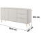 Комод з телескопічними напрямними Perfect Home Lante 2D3S/163 163,2x81,2x38 Бежевий (чорні ніжки) (PFH-091177)