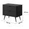 Тумба приліжкова з телескопічними напрямними Perfect Home Lante 2S 63,2x55,3x38 Чорний (золоті ніжки) (PFH-091195)