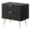 Тумба приліжкова з телескопічними напрямними Perfect Home Lante 2S 63,2x55,3x38 Чорний (золоті ніжки) (PFH-091195)