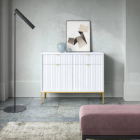 Комод з телескопічними напрямними Perfect Home Nova KSZ104 2D2S 104x63x39 Білий (золоті ніжки) (PFH-091217)