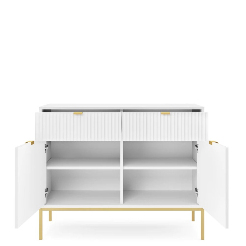 Комод з телескопічними напрямними Perfect Home Nova KSZ104 2D2S 104x63x39 Білий (золоті ніжки) (PFH-091217)