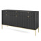 Комод з телескопічними напрямними Perfect Home Nova KSZ154 3D3S 154x63x39 Чорний (золоті ніжки) (PFH-091247)